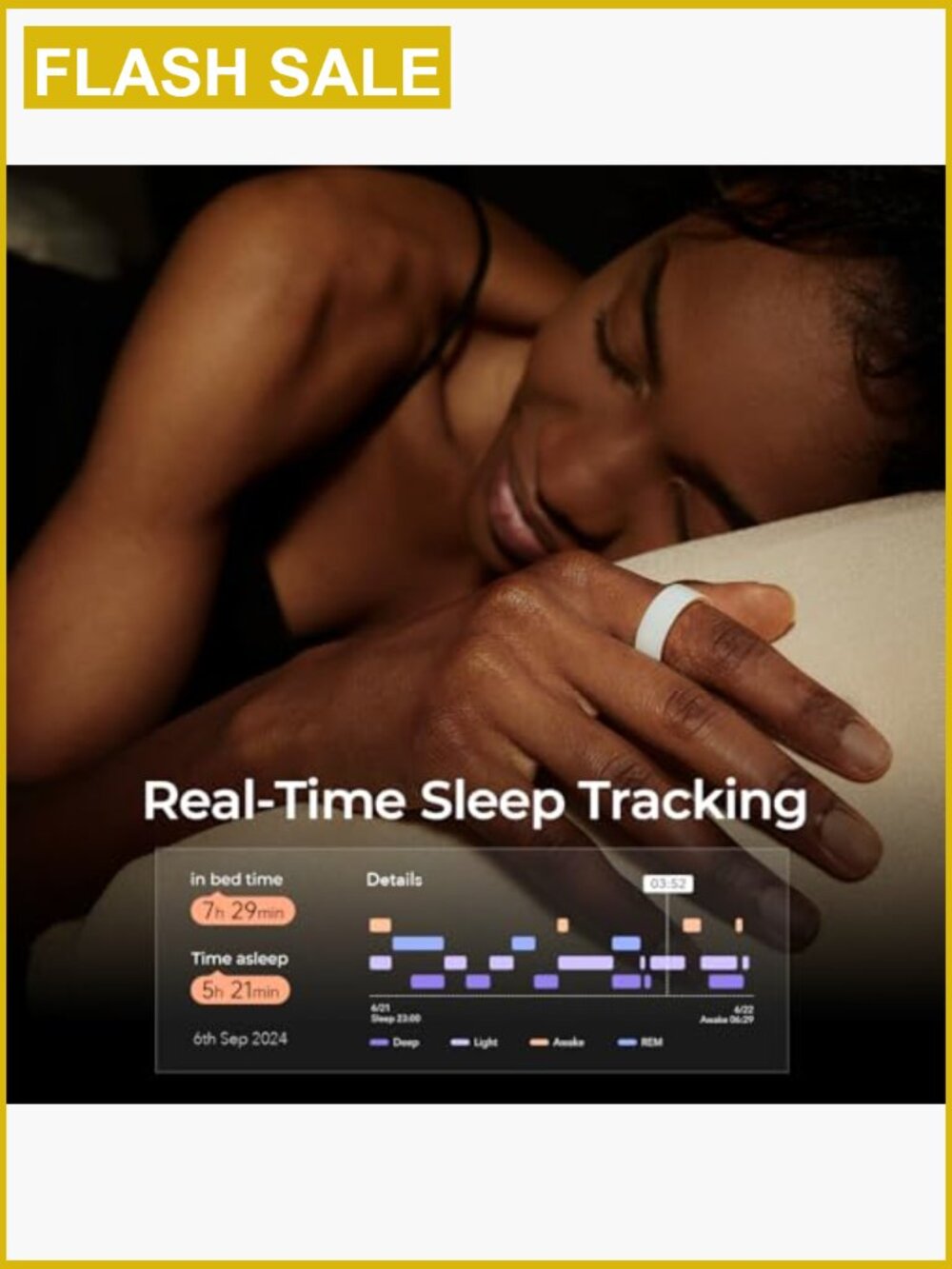 Smart Ring Gen2 Ceramic Sleep Heart Rate Fertility Tracker Size 8 - Picture 6 of 6